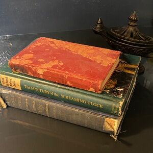 Vintage Red and Blue Hardcover Books